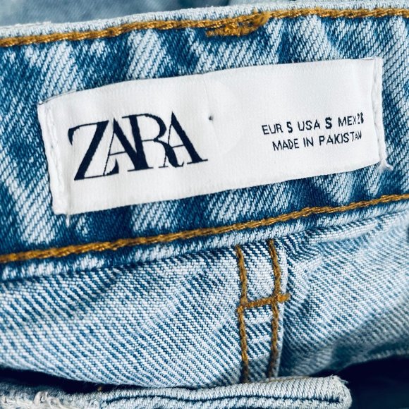 Zara Light Blue Denim Jean Mini Skirt Small - Picture 7 of 9
